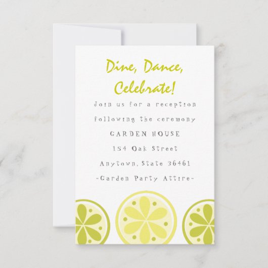 オレンジ 受付カード 招待状 (正面)