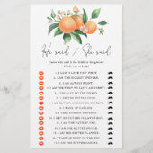 オレンジ – 彼は彼女はブライダルシャワーゲームと言った (正面)