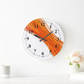 オレンジ・抽象芸術・絵画アート ラージ壁時計 (ホーム)