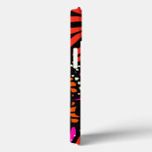 オレンジ(昆虫)オオカバマダラ、モナークバタフライフォンケースピンクブラック Case-Mate iPhoneケース (裏面 / 右)