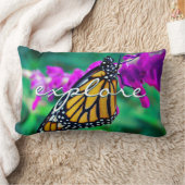 オレンジ(昆虫)オオカバマダラ、モナークバタフライ写真の探索スクリプトはっきりした ランバークッション (ブランケット)