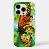 オレンジ(昆虫)オオカバマダラ、モナーク蝶の写真モダンはっきりしたシンプル Case-Mate iPhoneケース (裏面)