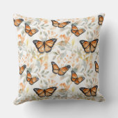 オレンジ（昆虫）オオカバマダラ、モナーク蝶パターン クッション (裏面)