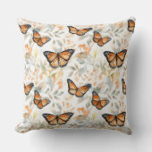 オレンジ（昆虫）オオカバマダラ、モナーク蝶パターン クッション (正面)