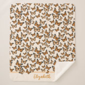 オレンジ(昆虫)オオカバマダラ、モナーク蝶名前をカスタムする シェルパブランケット (正面)