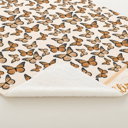 オレンジ(昆虫)オオカバマダラ、モナーク蝶名前をカスタムする シェルパブランケット (3/4)