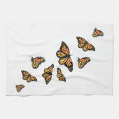 オレンジ（昆虫）オオカバマダラ、モナーク蝶自然野生動物 キッチンタオル (横)