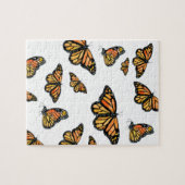 オレンジ(昆虫)オオカバマダラ、モナーク蝶自然野生動物 ジグソーパズル (横)
