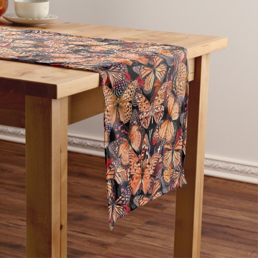 オレンジ（昆虫）オオカバマダラ、モナーク蝶 ショートテーブルランナー (インサイチュ)