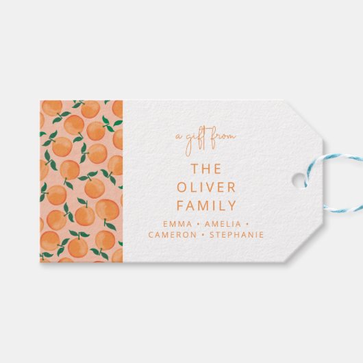 オレンジ 果物 カスタム名 柑橘類 収納ケース ギフトタグ (正面(横))