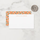 オレンジ 果物 カスタム 名前 ギフト 封筒 ノートカード (正面/裏面インサイチュ)