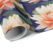 オレンジ《植物》スイレン花 ラッピングペーパー (ロールコーナー)