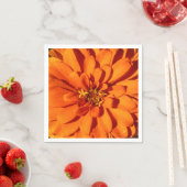 オレンジ《植物》百日草フラワーペーパーナプキン スタンダードカクテルナプキン (インサイチュ)