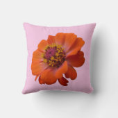 オレンジ《植物》百日草ワイルドフラワー自然フローラ クッション (裏面)