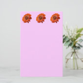 オレンジ《植物》百日草ワイルドフラワー自然フローラ 便箋 (スタンド正面)