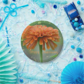 オレンジ《植物》百日草記念日プレート ペーパープレート (パーティー)