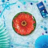 オレンジ《植物》百日草 ペーパープレート (パーティー)