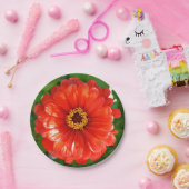 オレンジ《植物》百日草 ペーパープレート (パーティー)