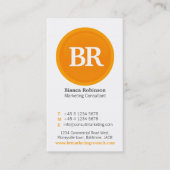 オレンジ、灰色及び白いガラス円の名刺 名刺 (正面)