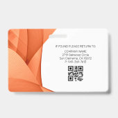 オレンジ |病院医療従事者写真IDバッジ バッジ (裏面)