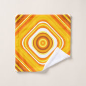 オレンジ、白くおよび黄色の日没インスパイアパターン バスタオルセット (ウォッシュタオル)