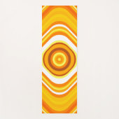 オレンジ、白くおよび黄色の日没インスパイアパターン ヨガマット (正面)