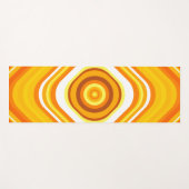 オレンジ、白くおよび黄色の日没インスパイアパターン ヨガマット (正面(横))