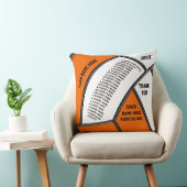 オレンジ、白くパーソナライズなバレーボールのコーチのギフト クッション (椅子)