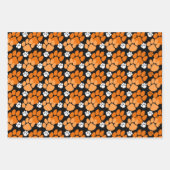 オレンジ、白黒のポープリント ラッピングペーパーシート (正面2)