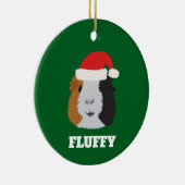 オレンジ、白、および黒モルモットオーナメント セラミックオーナメント (右)