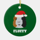 オレンジ、白、および黒モルモットオーナメント セラミックオーナメント (正面)