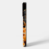 オレンジ 白 クールなレンガの壁のグラフィティ オーダーメイドの名前 Case-Mate iPhoneケース (裏面 / 左)