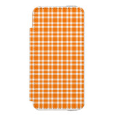 オレンジ 白 チェック柄 パターン INCIPIO iPhoneウォレットケース (フォリオ 正面)