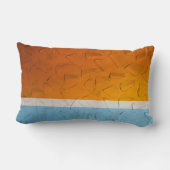 オレンジ、白、青のアートワークの写真 ランバークッション (裏面)