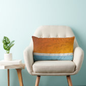 オレンジ、白、青のアートワークの写真 ランバークッション (椅子)