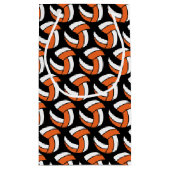 オレンジ、白、黒のバレーボール – パーソナライズ スモールペーパーバッグ (裏面)