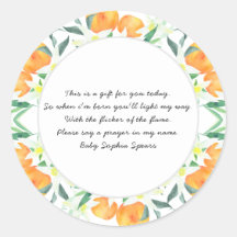 オレンジ – 祈りの言葉キャンドルラベル