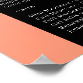 オレンジ、紫と黒の価格表サロンポスター ポスター (角)