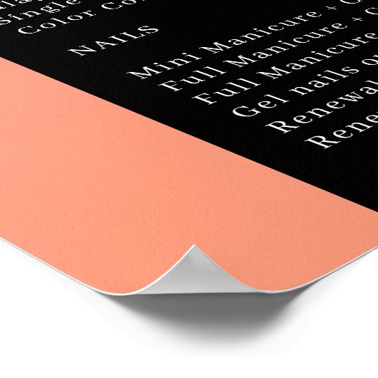 オレンジ、紫と黒の価格表サロンポスター ポスター (角)