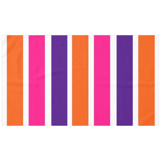 オレンジ、紫、ホットピンクのテーブルクロス テーブルクロス (正面(横))