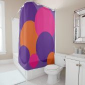 オレンジ、紫、ホットピンクの水玉模様シャワーカート シャワーカーテン (インサイチュ)