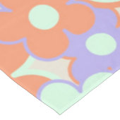 オレンジ 紫 青 レトロ Y2K 1970年代 花柄 テーブルクロス (アングル)