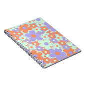 オレンジ 紫 青 レトロ Y2K 1970年代 花柄 ノートブック (右側)