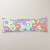 オレンジ 紫 青 レトロ Y2K 1970年代 花柄 ボディピロー (裏面)