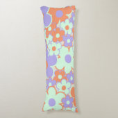 オレンジ 紫 青 レトロ Y2K 1970年代 花柄 ボディピロー (正面縦)