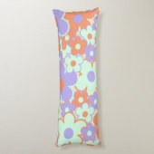 オレンジ 紫 青 レトロ Y2K 1970年代 花柄 ボディピロー (裏面 (縦))