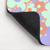 オレンジ 紫 青 レトロ Y2K 1970年代 花柄 マウスパッド (コーナー)