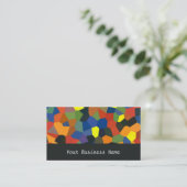 、オレンジ、緑青い、黒の抽象的な名刺 名刺 (スタンド正面)