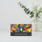 、オレンジ、緑青い、黒の抽象的な名刺 名刺 (スタンド正面)