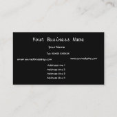 、オレンジ、緑青い、黒の抽象的な名刺 名刺 (裏面)